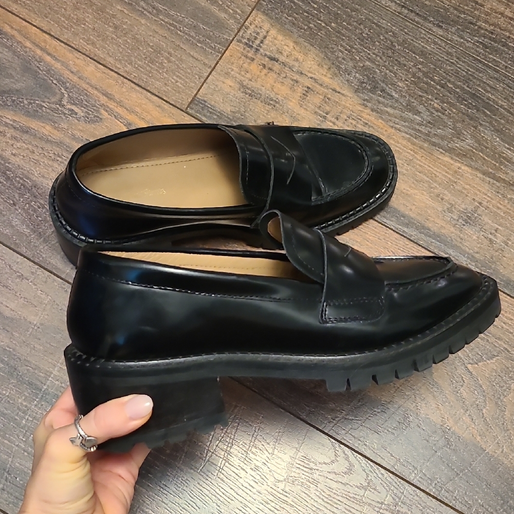 & Other Stories Chunky Black Loafers, Size 6